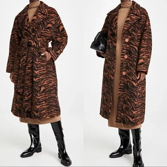STAND STUDIO Pam wool blend Coat - Rust/Black